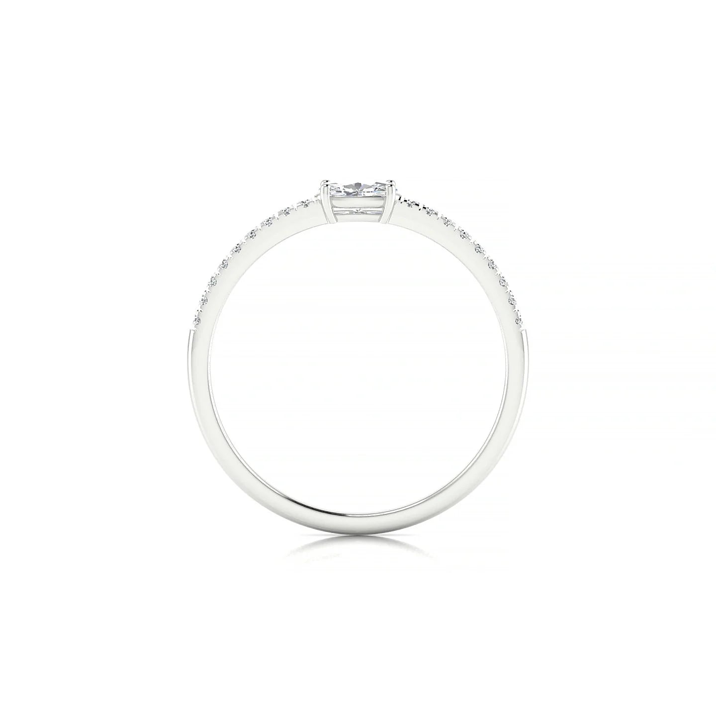 Horizon | 18k White Gold 5 x 3 mm Oval Diamond Ring