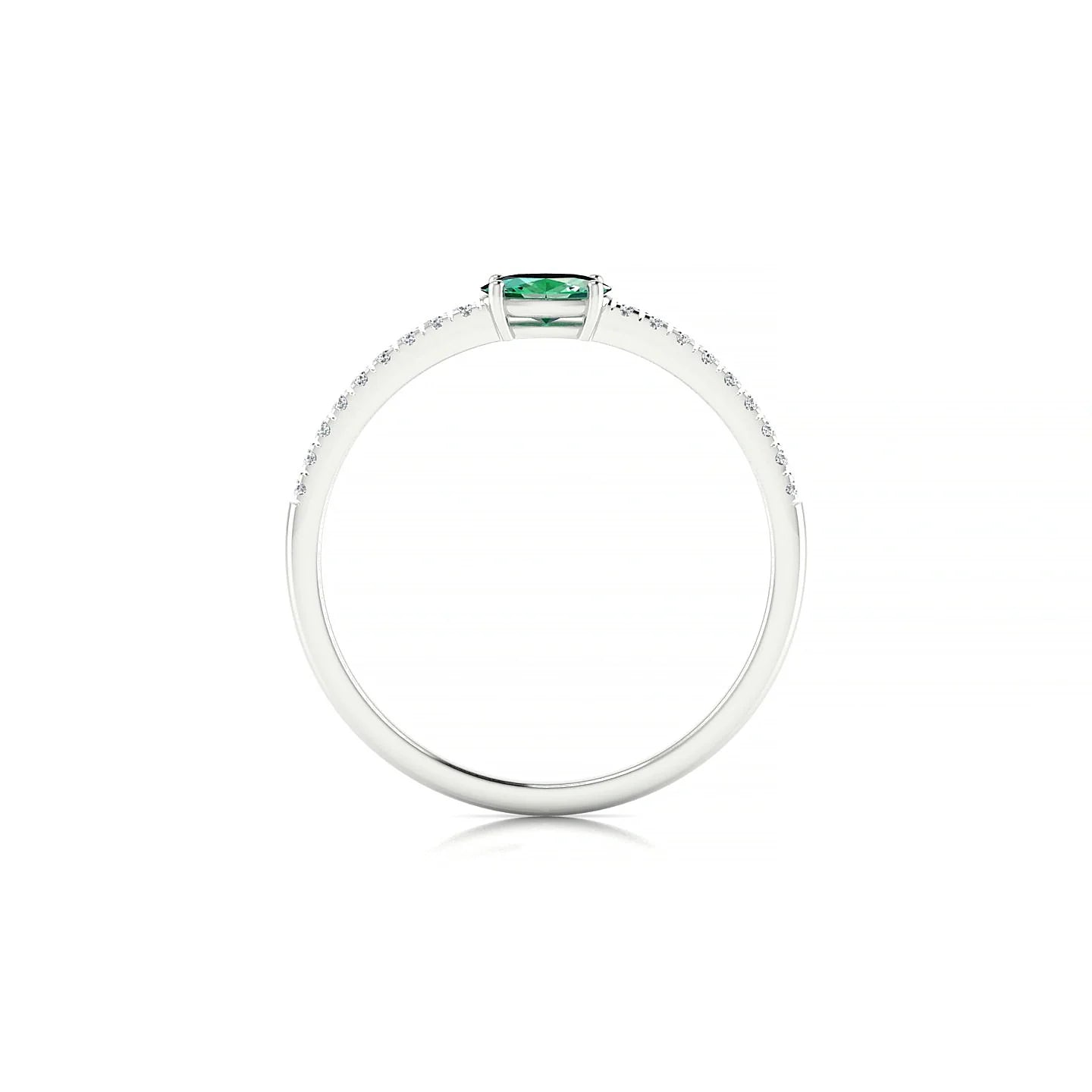 Horizon | 18k White Gold 5 x 3 mm Oval Emerald Ring