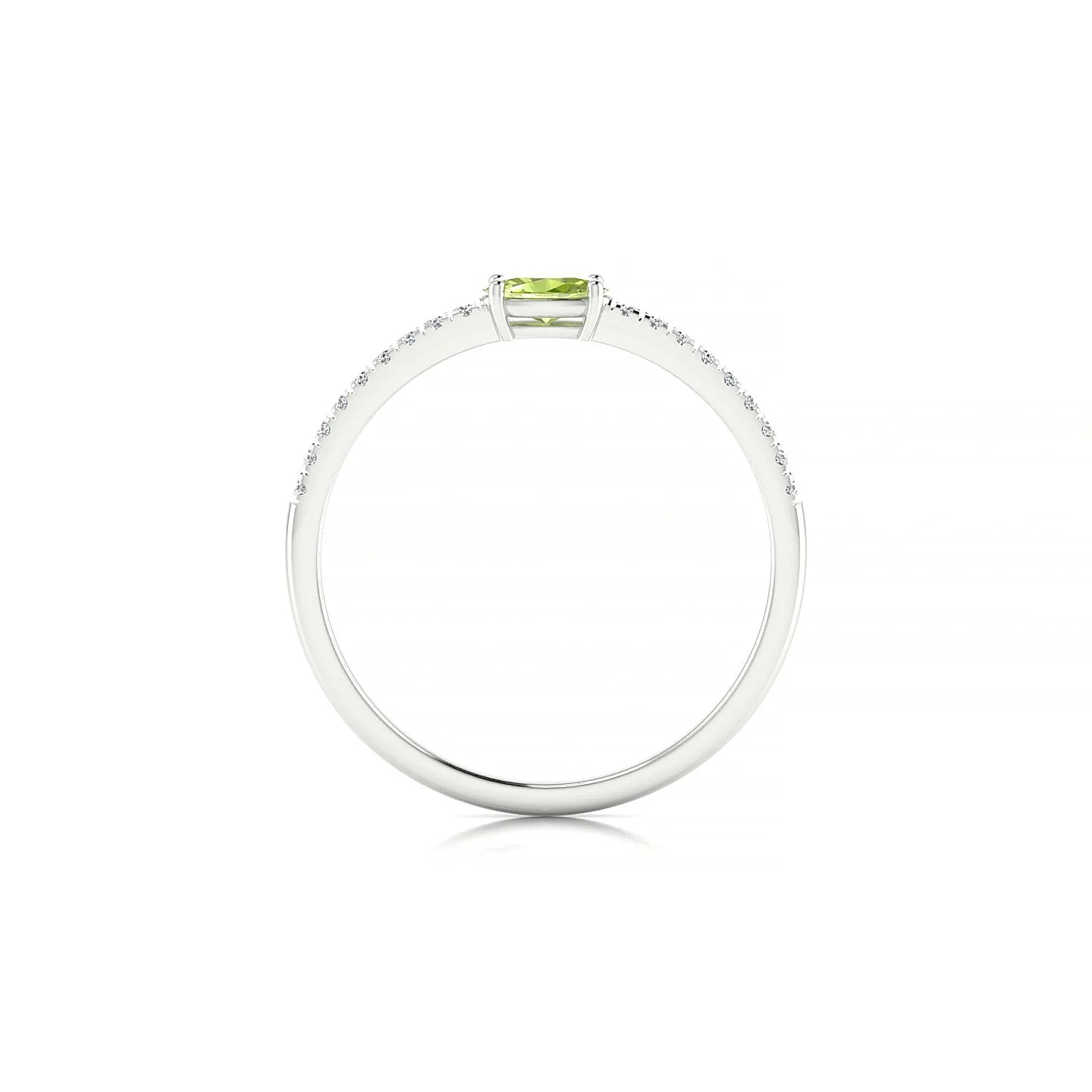 Horizon | 18k White Gold 5 x 3 mm Oval Peridot Ring