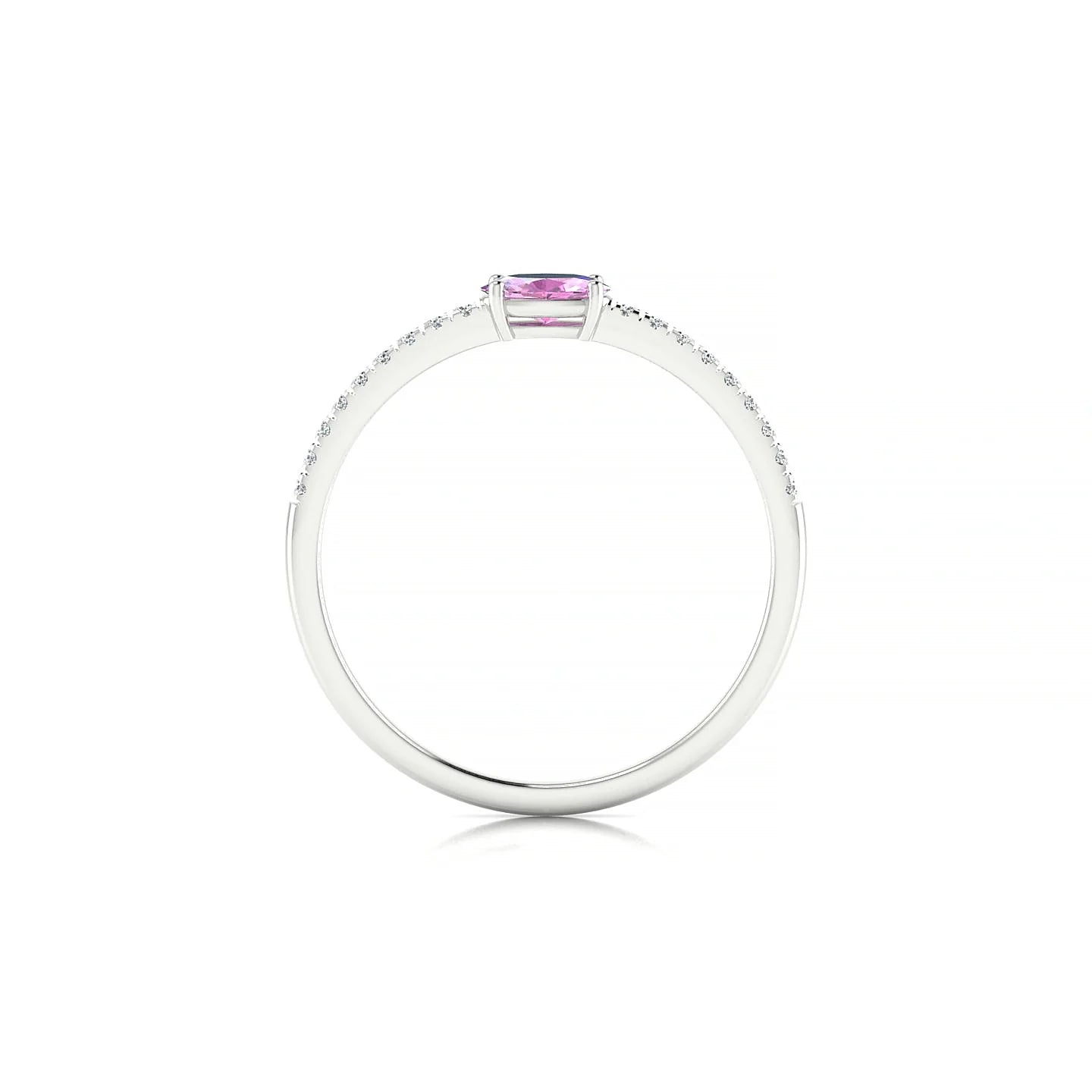 Horizon | 18k White Gold 5 x 3 mm Oval Pink Sapphire Ring