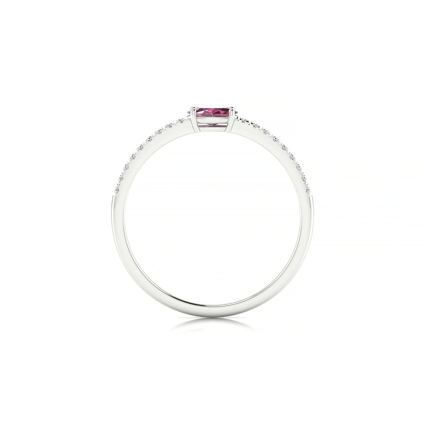 Horizon | 18k White Gold 5 x 3 mm Oval Rhodolite Ring