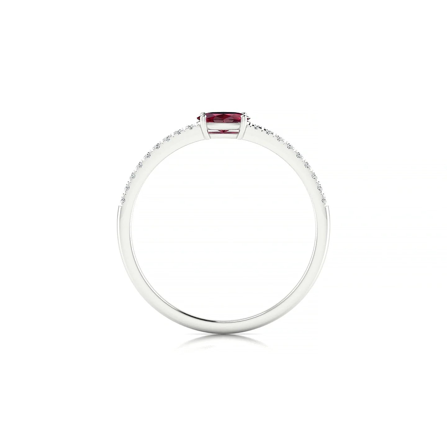 Horizon | 18k White Gold 5 x 3 mm Oval Ruby Ring