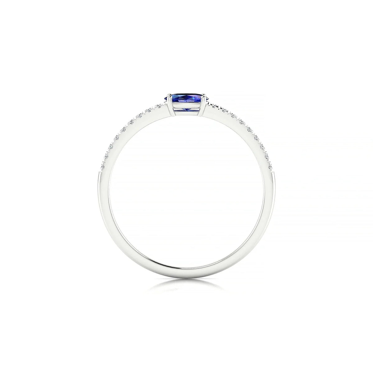 Horizon | 18k White Gold 5 x 3 mm Oval Sapphire Ring