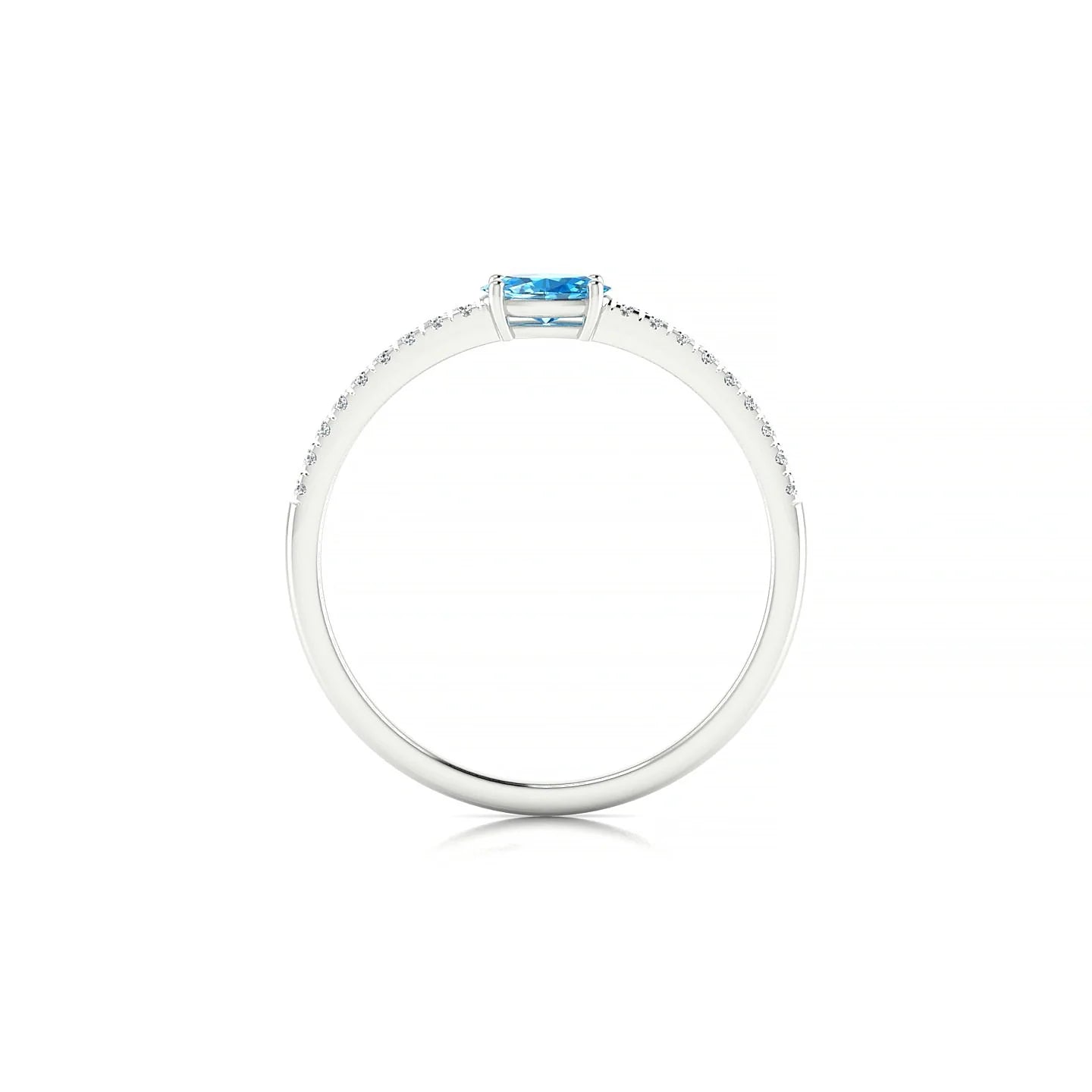 Horizon | 18k White Gold 5 x 3 mm Oval Topaz Ring