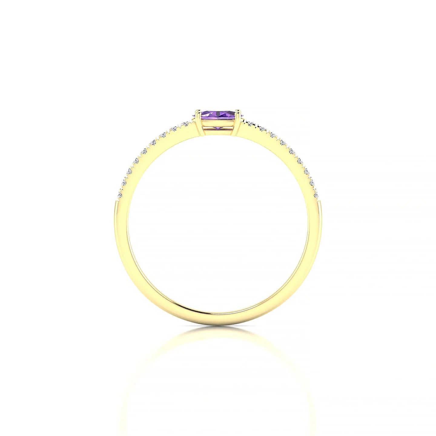 Horizon | 18k Yellow Gold 5 x 3 mm Oval Amethyst Ring