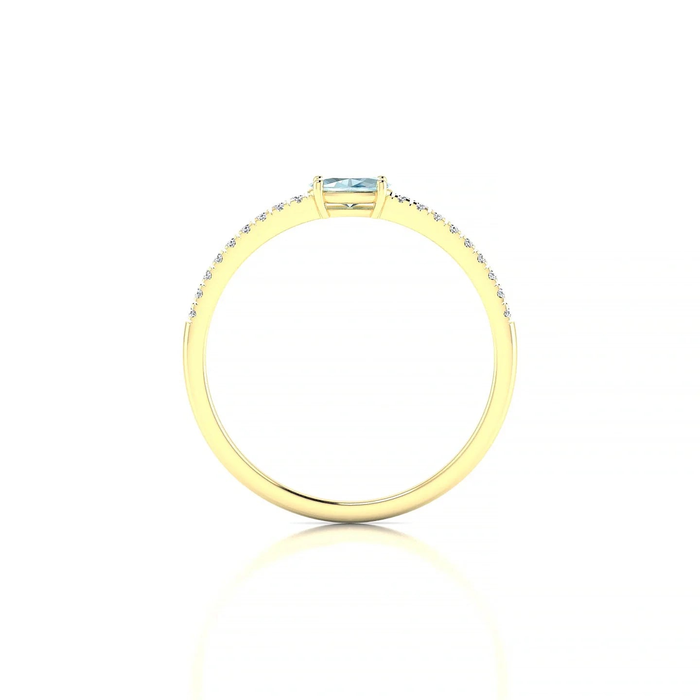 Horizon | 18k Yellow Gold 5 x 3 mm Oval Aquamarine Ring