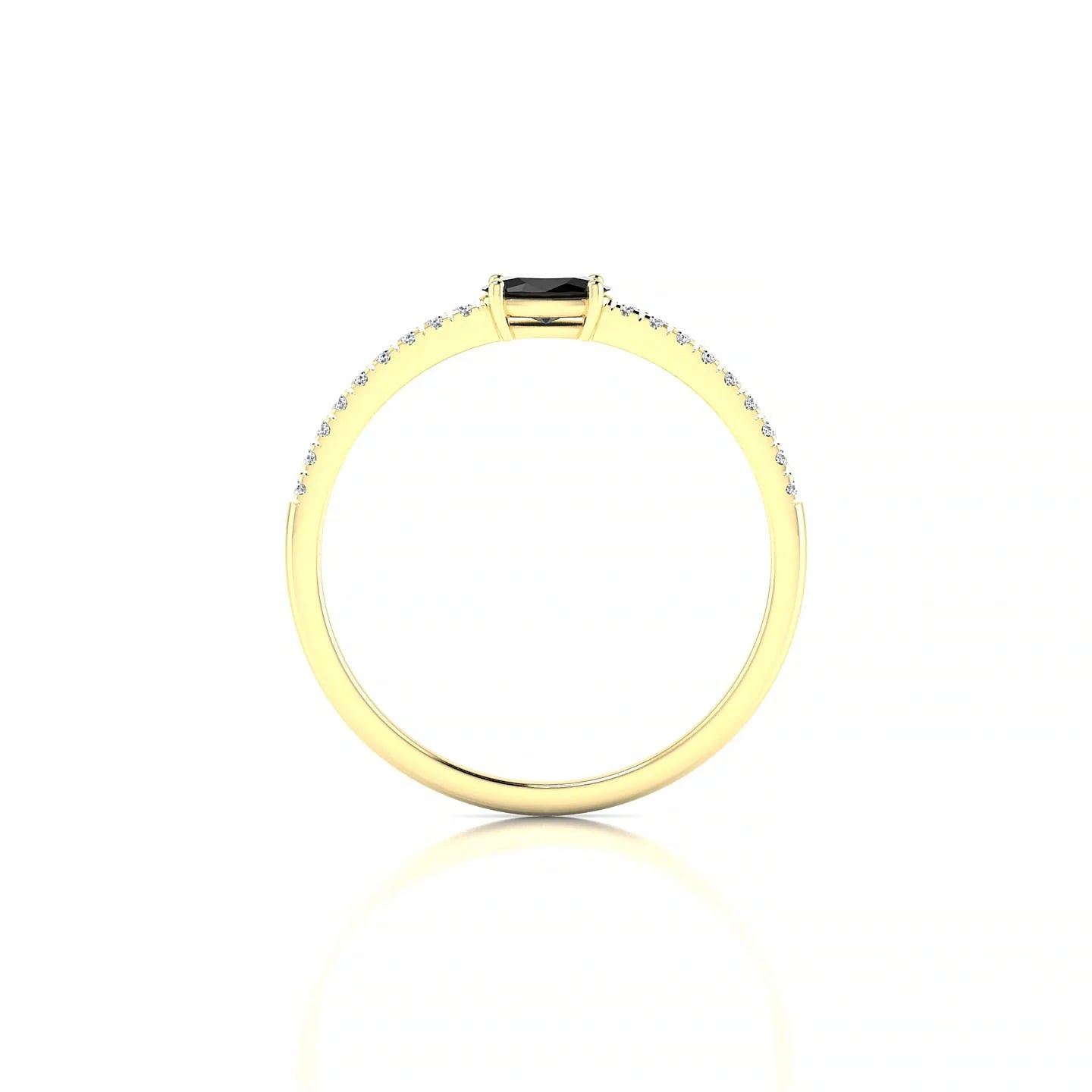 Horizon | 18k Yellow Gold 5 x 3 mm Oval Black Diamond Ring