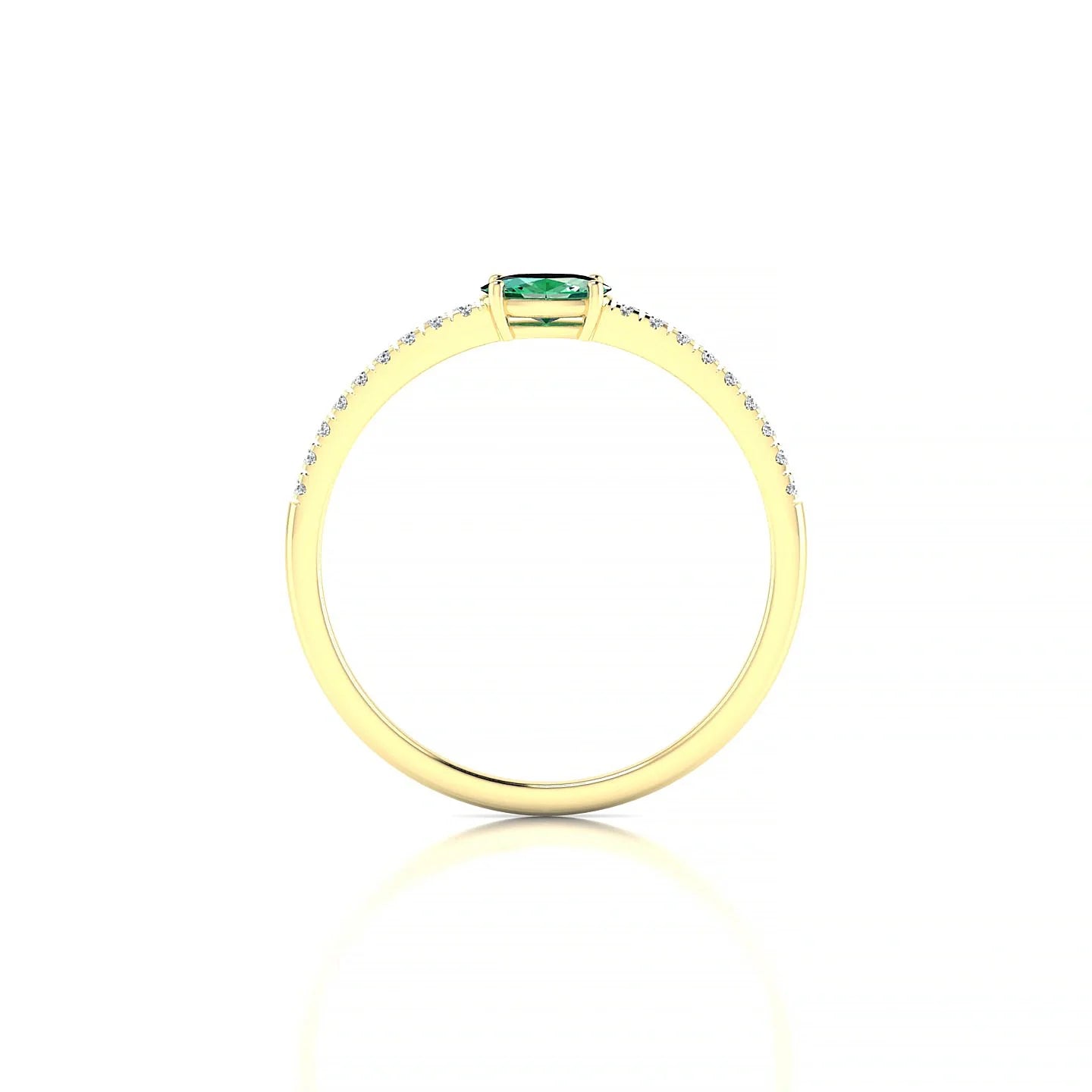 Horizon | 18k Yellow Gold 5 x 3 mm Oval Emerald Ring