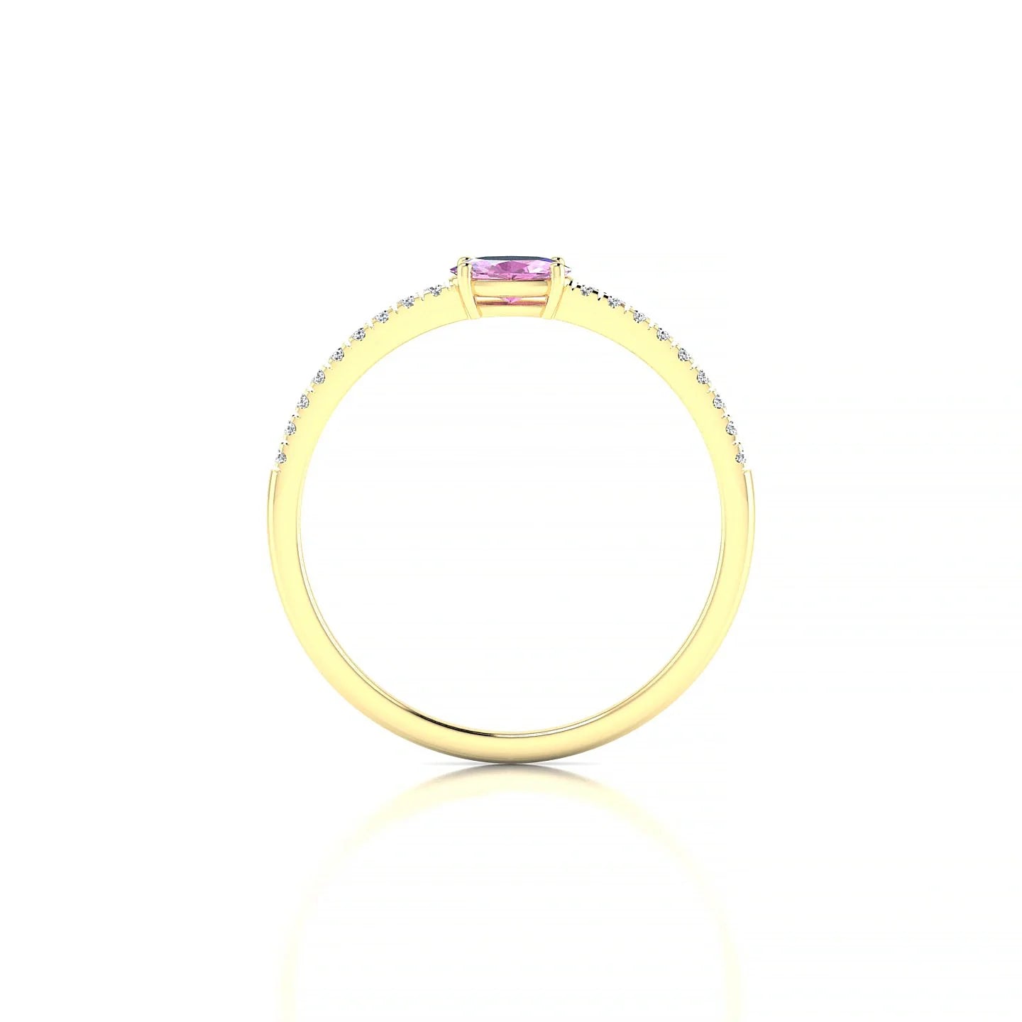 Horizon | 18k Yellow Gold 5 x 3 mm Oval Pink Sapphire Ring