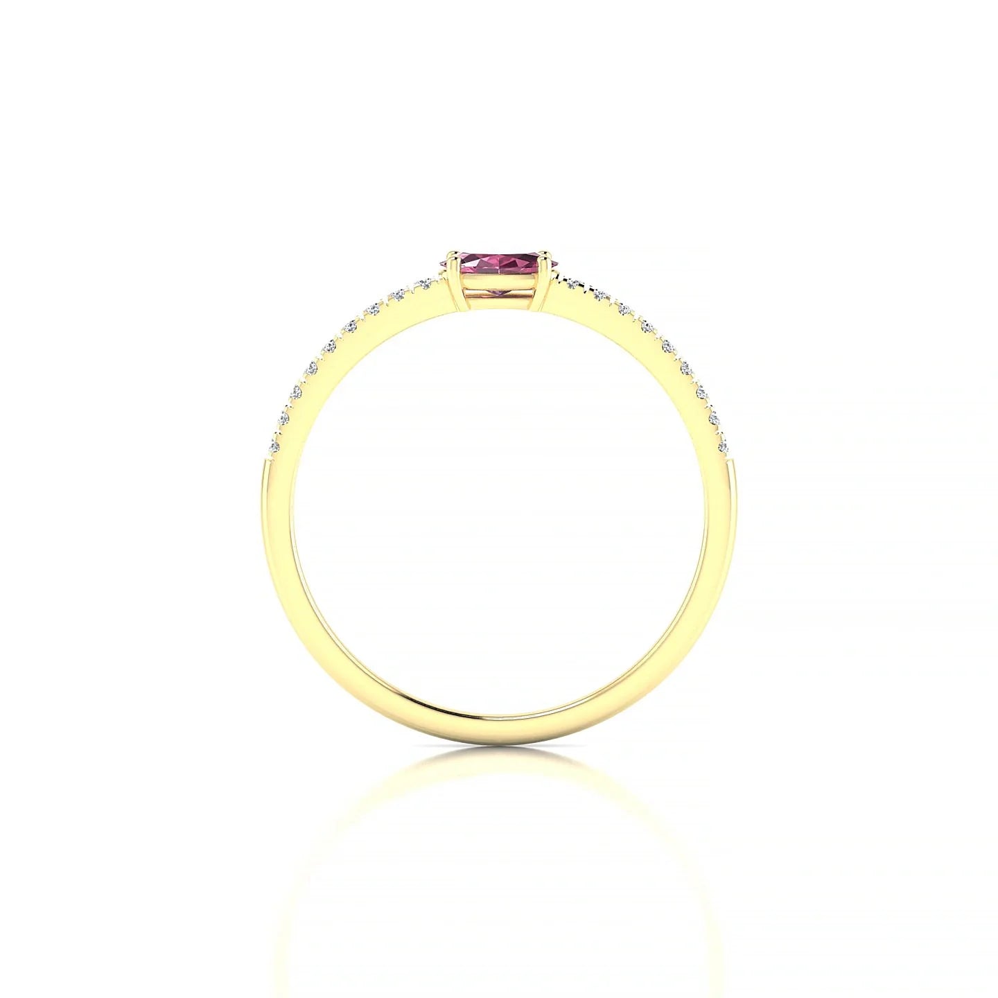 Horizon | 18k Yellow Gold 5 x 3 mm Oval Rhodolite Ring