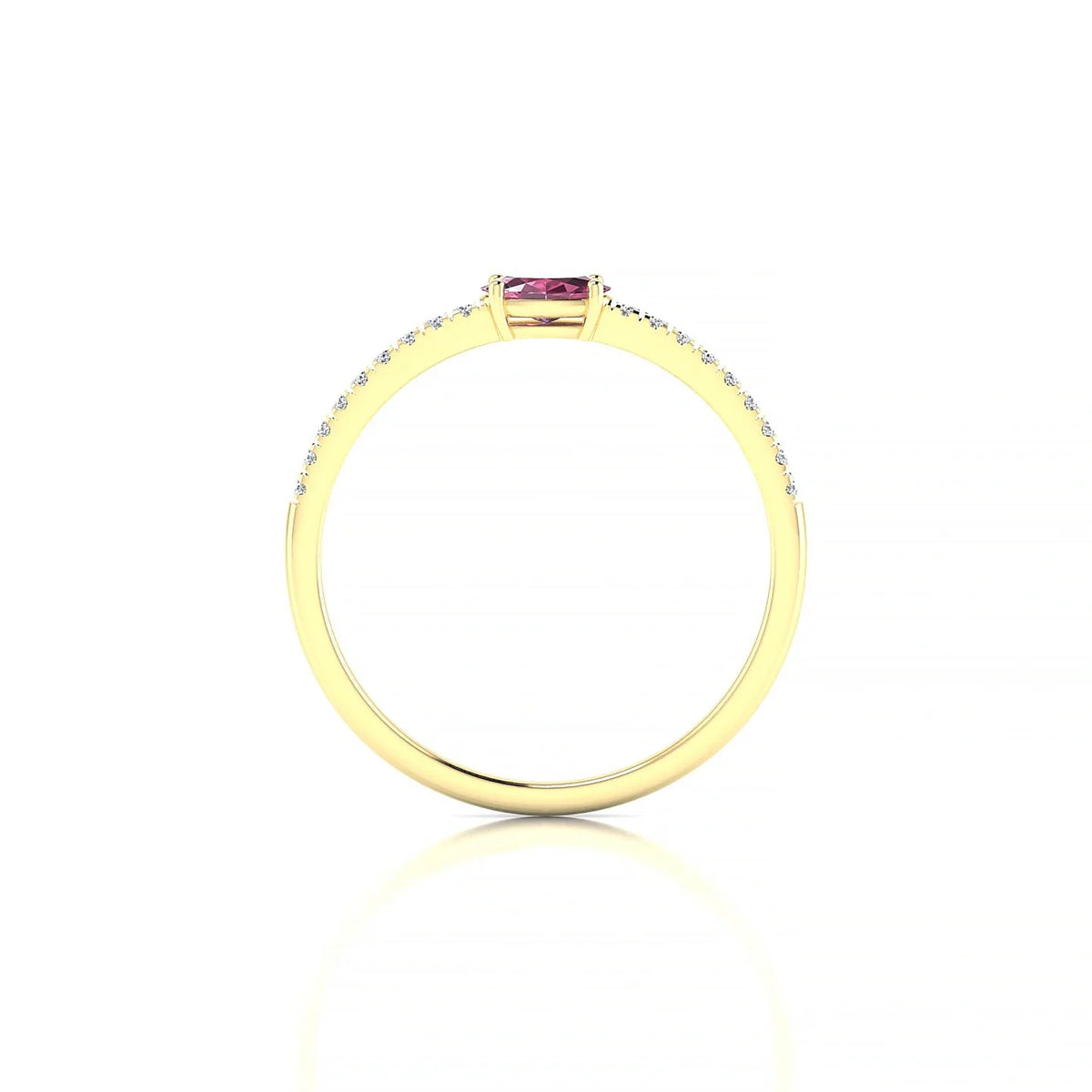 Horizon | 18k Yellow Gold 5 x 3 mm Oval Rhodolite Ring