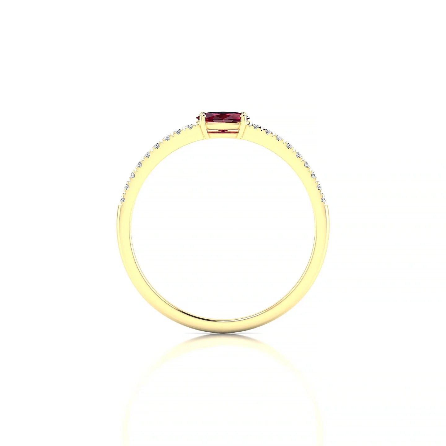 Horizon | 18k Yellow Gold 5 x 3 mm Oval Ruby Ring