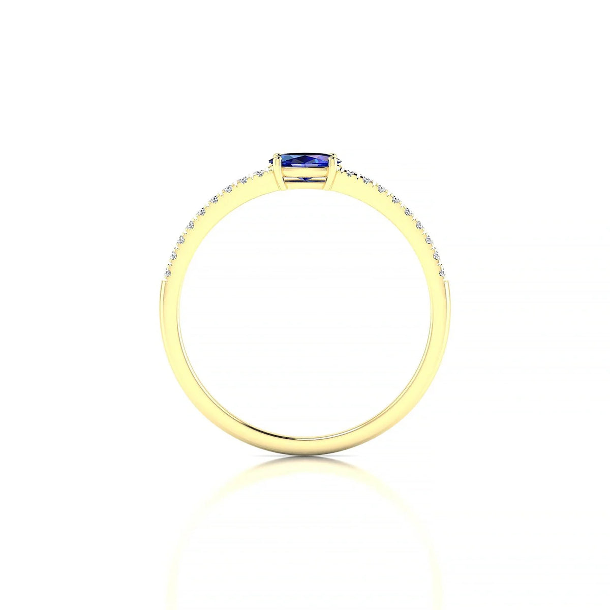Horizon | 18k Yellow Gold 5 x 3 mm Oval Sapphire Ring