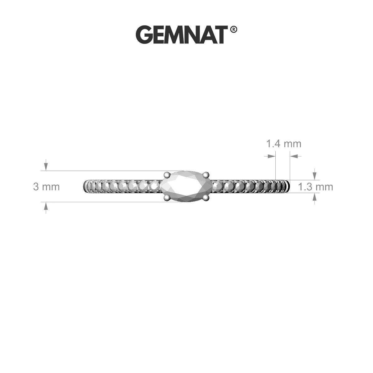 Horizon | 18k White Gold 5 x 3 mm Oval Sapphire Ring
