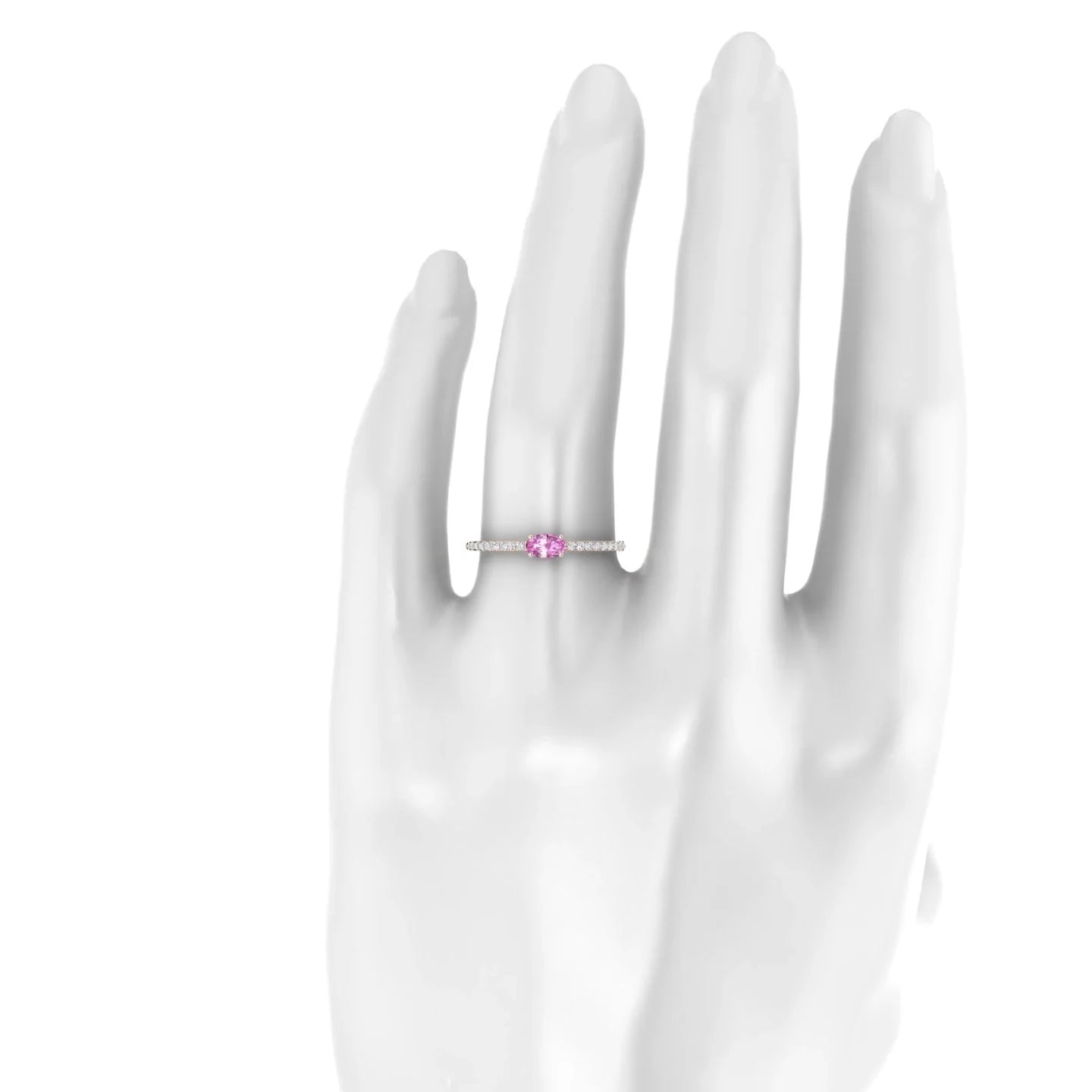 Horizon | 18k Rose Gold 5 x 3 mm Oval Pink Sapphire Ring