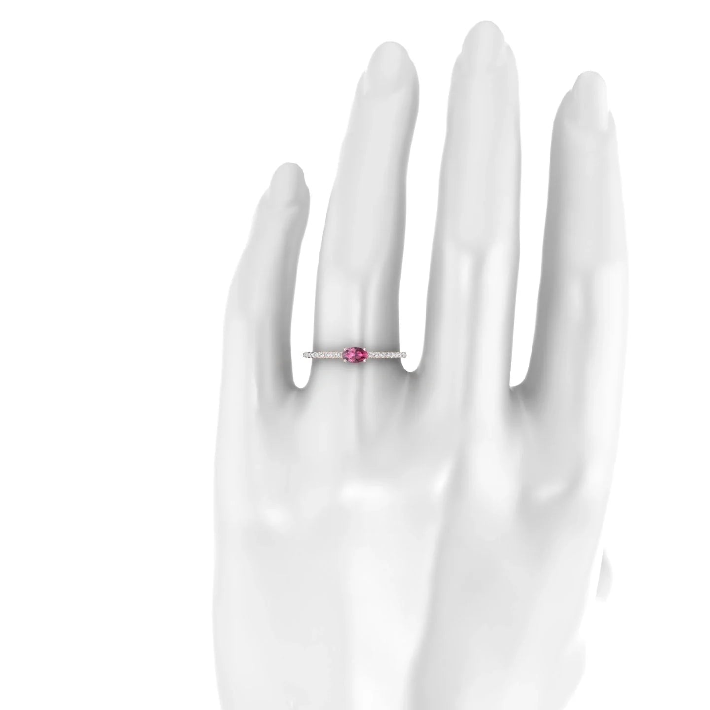 Horizon | 18k Rose Gold 5 x 3 mm Oval Rhodolite Ring