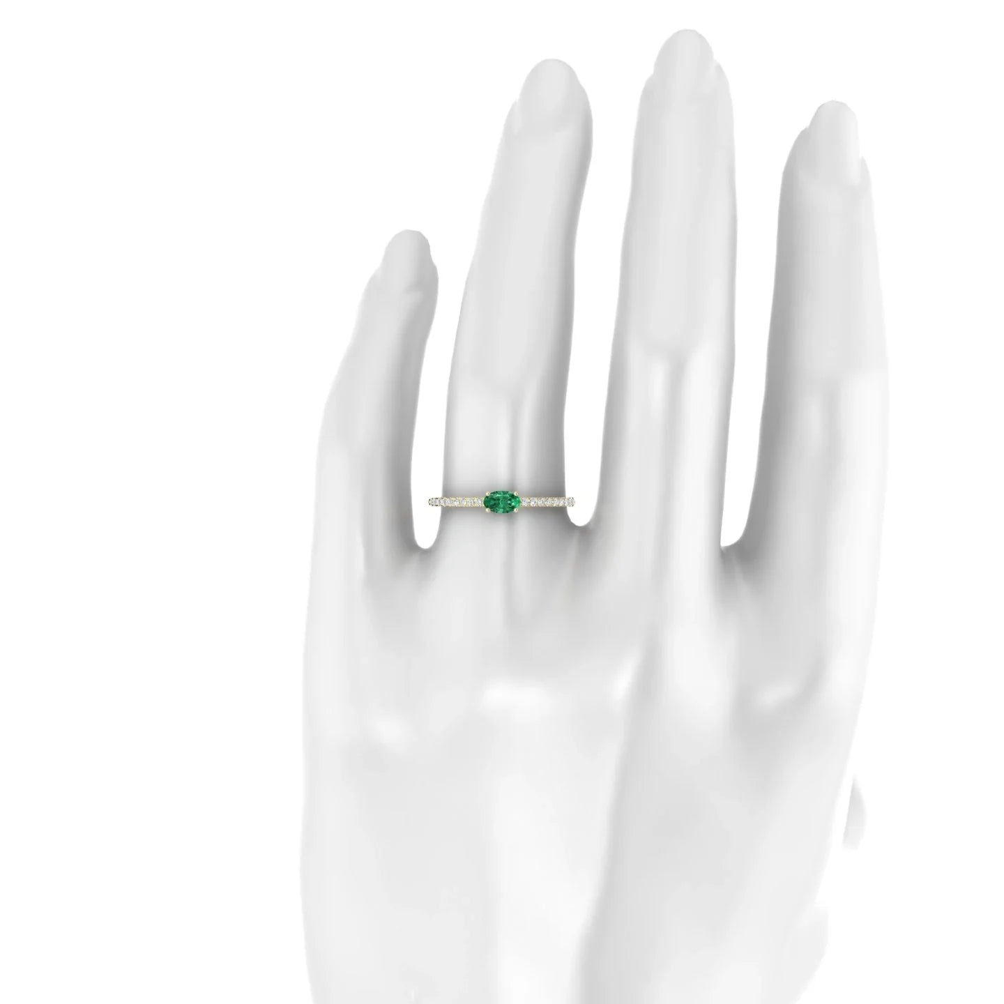 Horizon | 18k Yellow Gold 5 x 3 mm Oval Emerald Ring