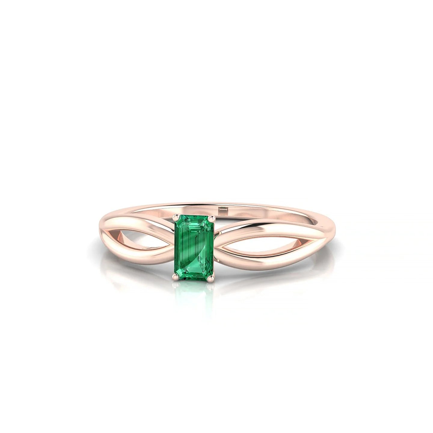 Interlude | 18k Rose Gold 5 x 3 mm Emerald Emerald Ring