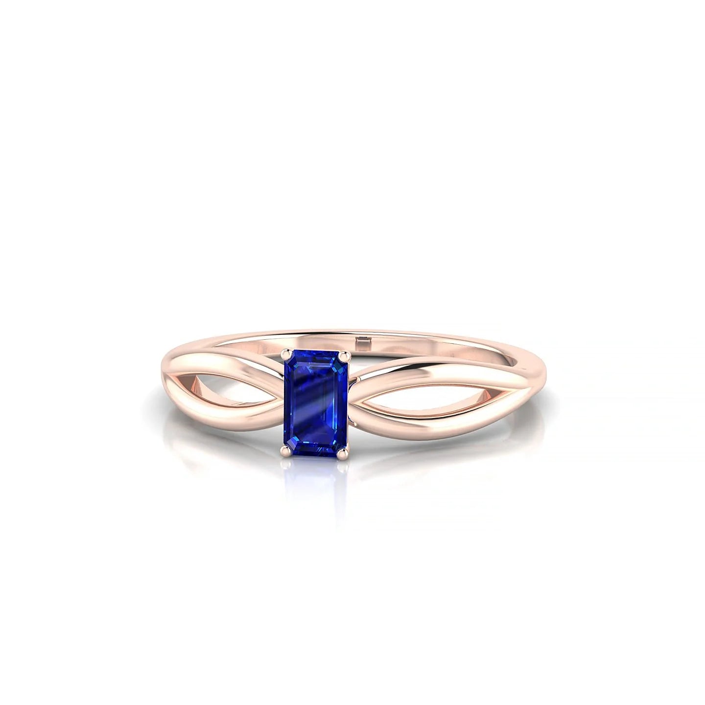 Interlude | 18k Rose Gold 5 x 3 mm Emerald Sapphire Ring