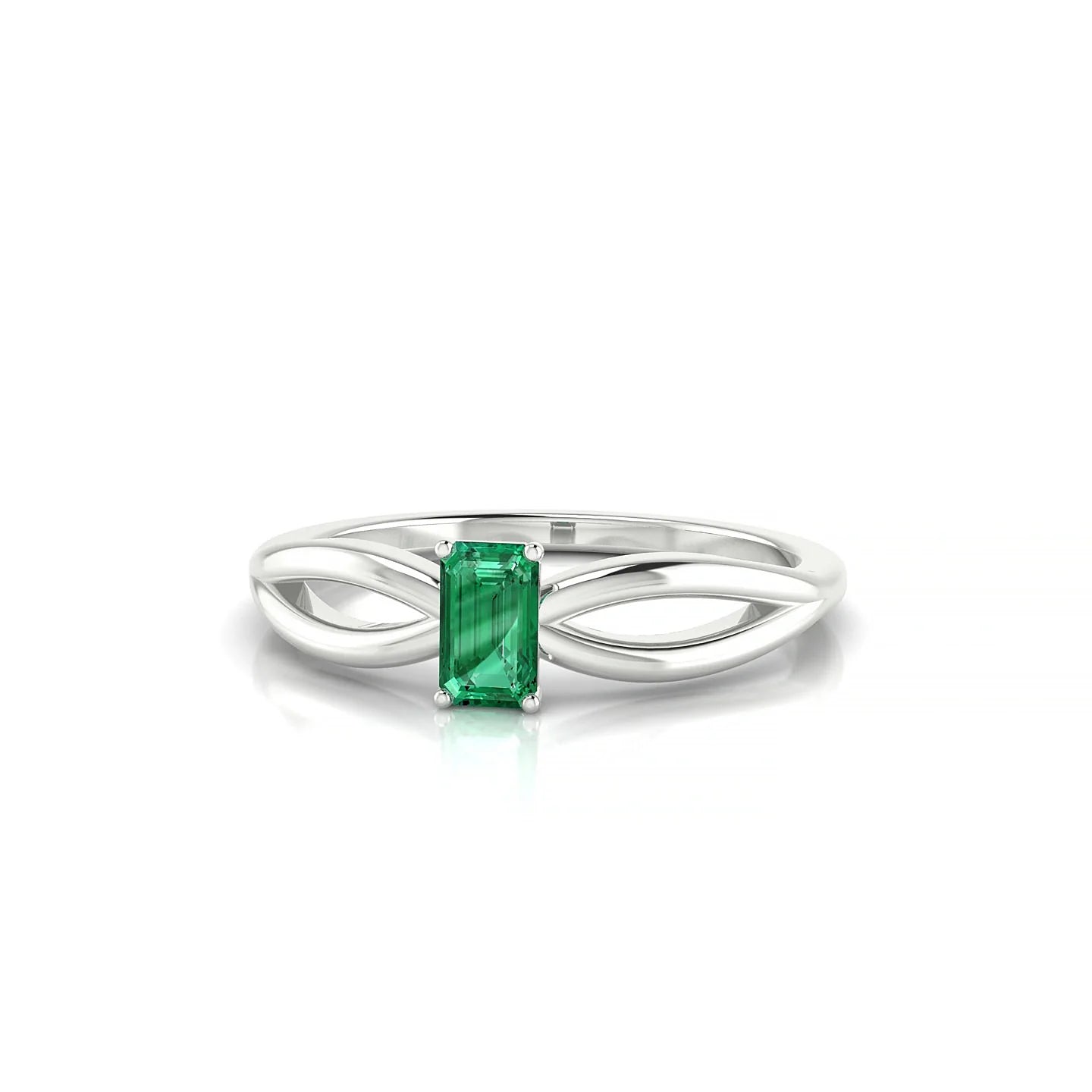 Interlude | 18k White Gold 5 x 3 mm Emerald Emerald Ring