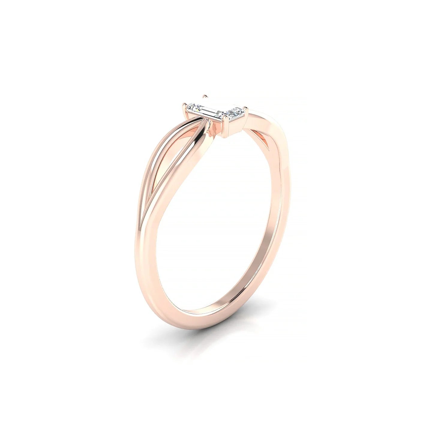 Interlude | 18k Rose Gold 5 x 3 mm Emerald Diamond Ring