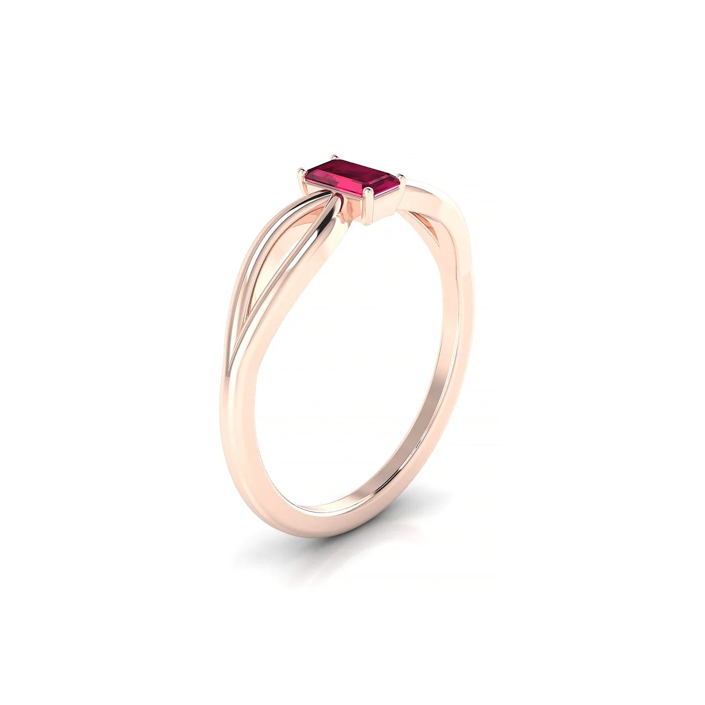 Interlude | 18k Rose Gold 5 x 3 mm Emerald Ruby Ring