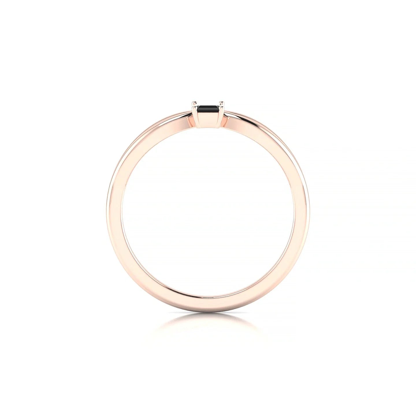 Interlude | 18k Rose Gold 5 x 3 mm Emerald Black Diamond Ring