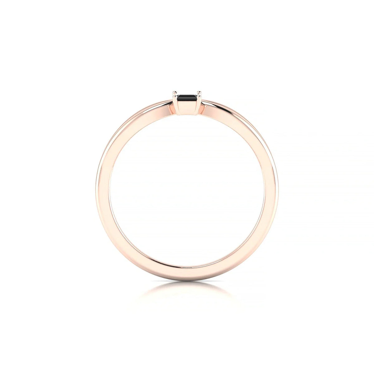 Interlude | 18k Rose Gold 5 x 3 mm Emerald Black Diamond Ring