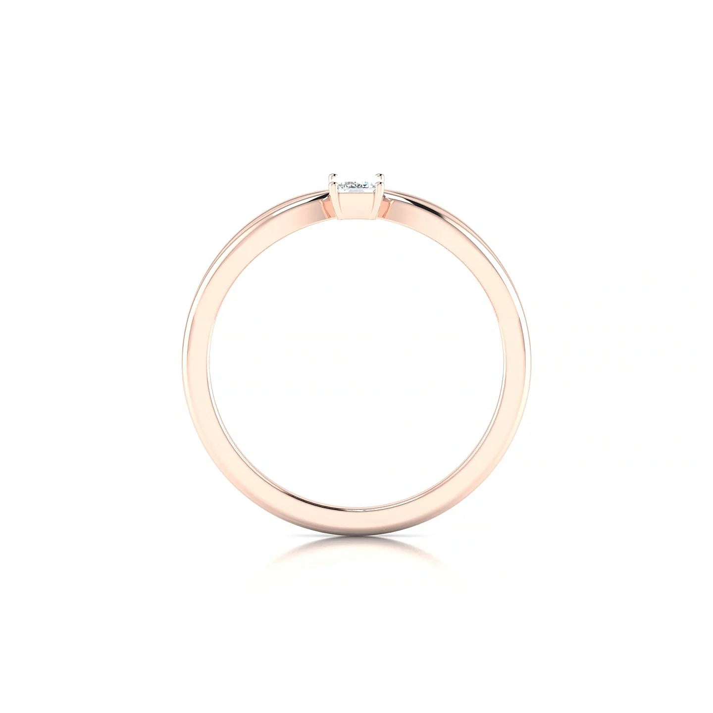 Interlude | 18k Rose Gold 5 x 3 mm Emerald Diamond Ring