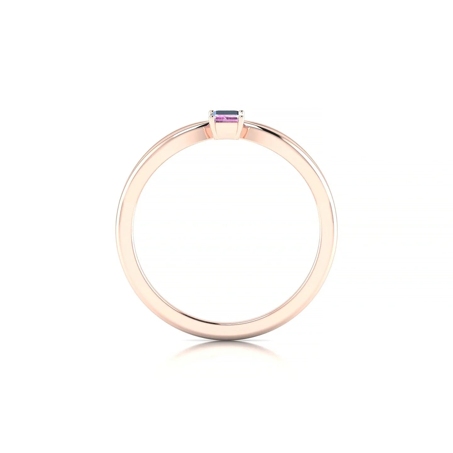 Interlude | 18k Rose Gold 5 x 3 mm Emerald Pink Sapphire Ring