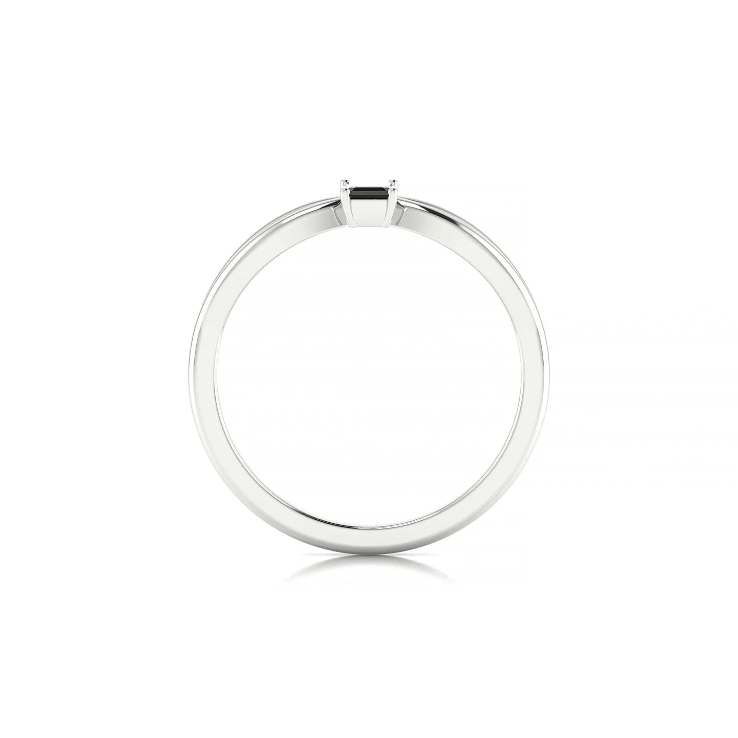 Interlude | 18k White Gold 5 x 3 mm Emerald Black Diamond Ring