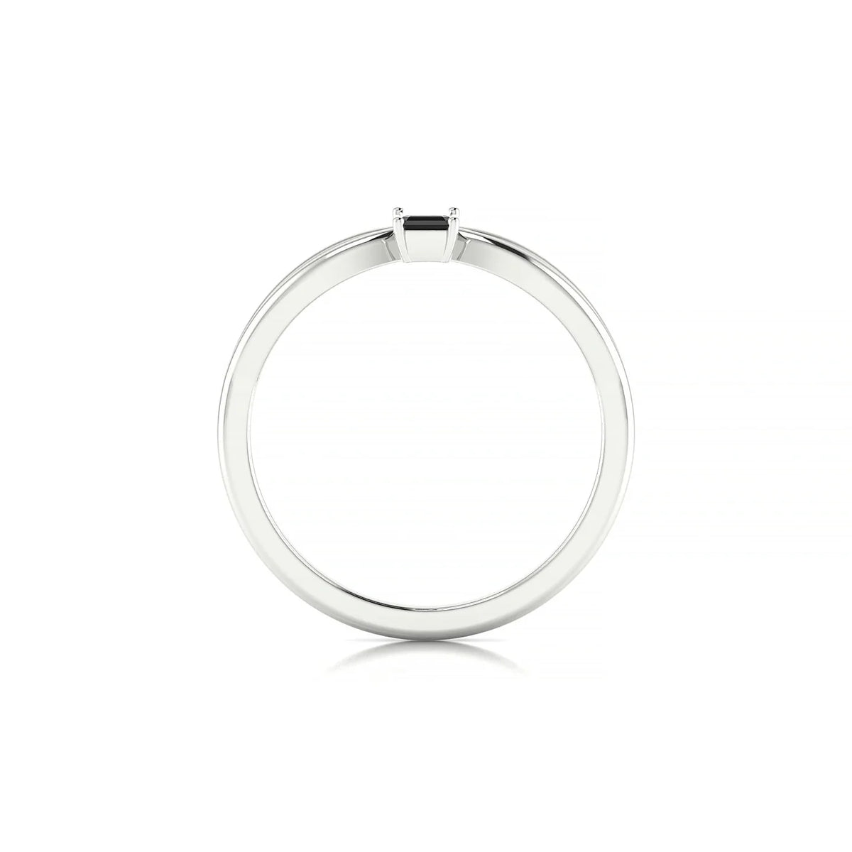 Interlude | 18k White Gold 5 x 3 mm Emerald Black Diamond Ring