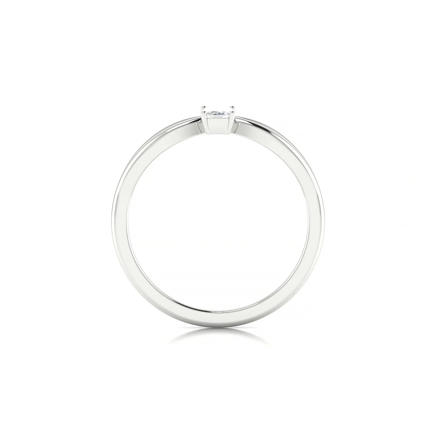 Interlude | 18k White Gold 5 x 3 mm Emerald Diamond Ring
