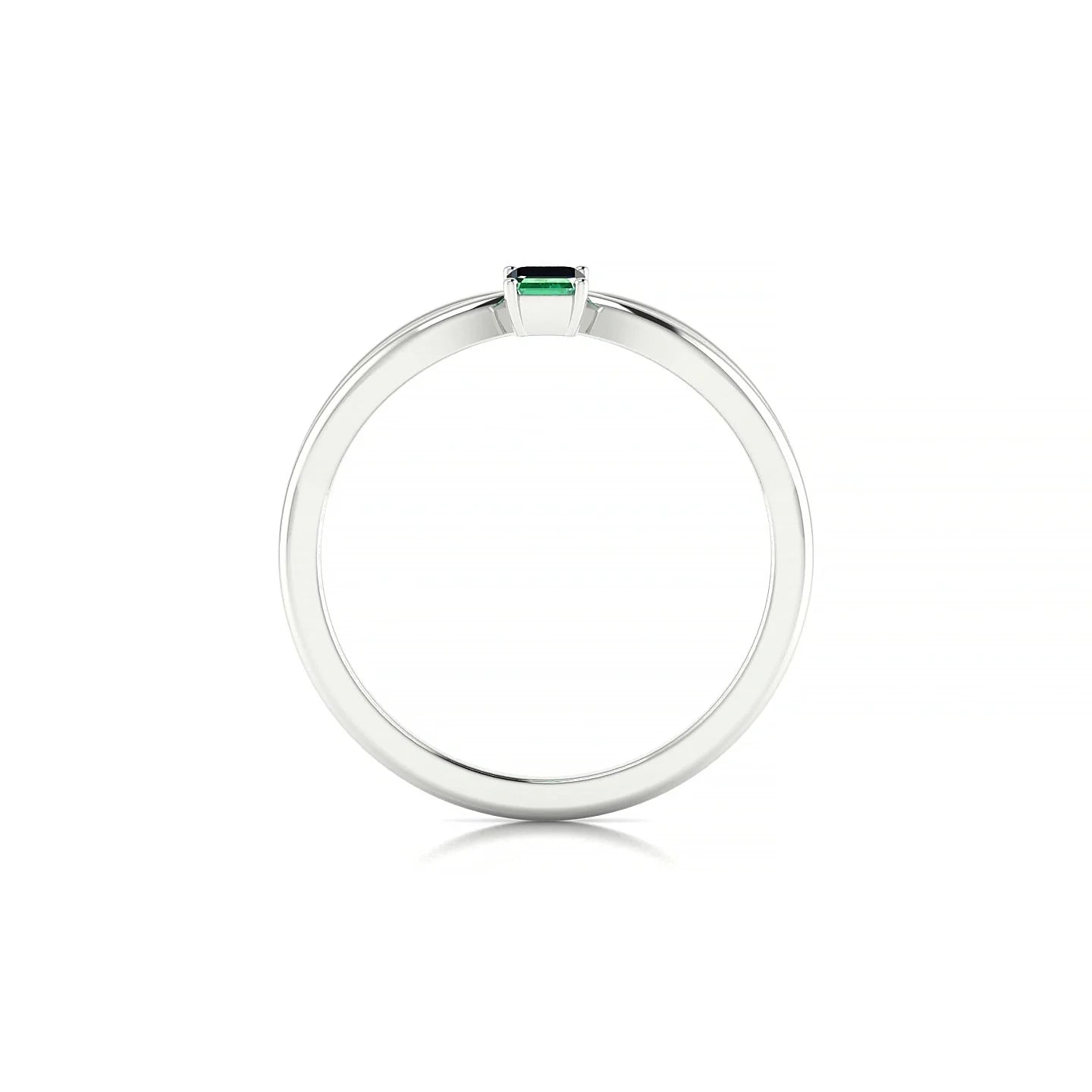 Interlude | 18k White Gold 5 x 3 mm Emerald Emerald Ring