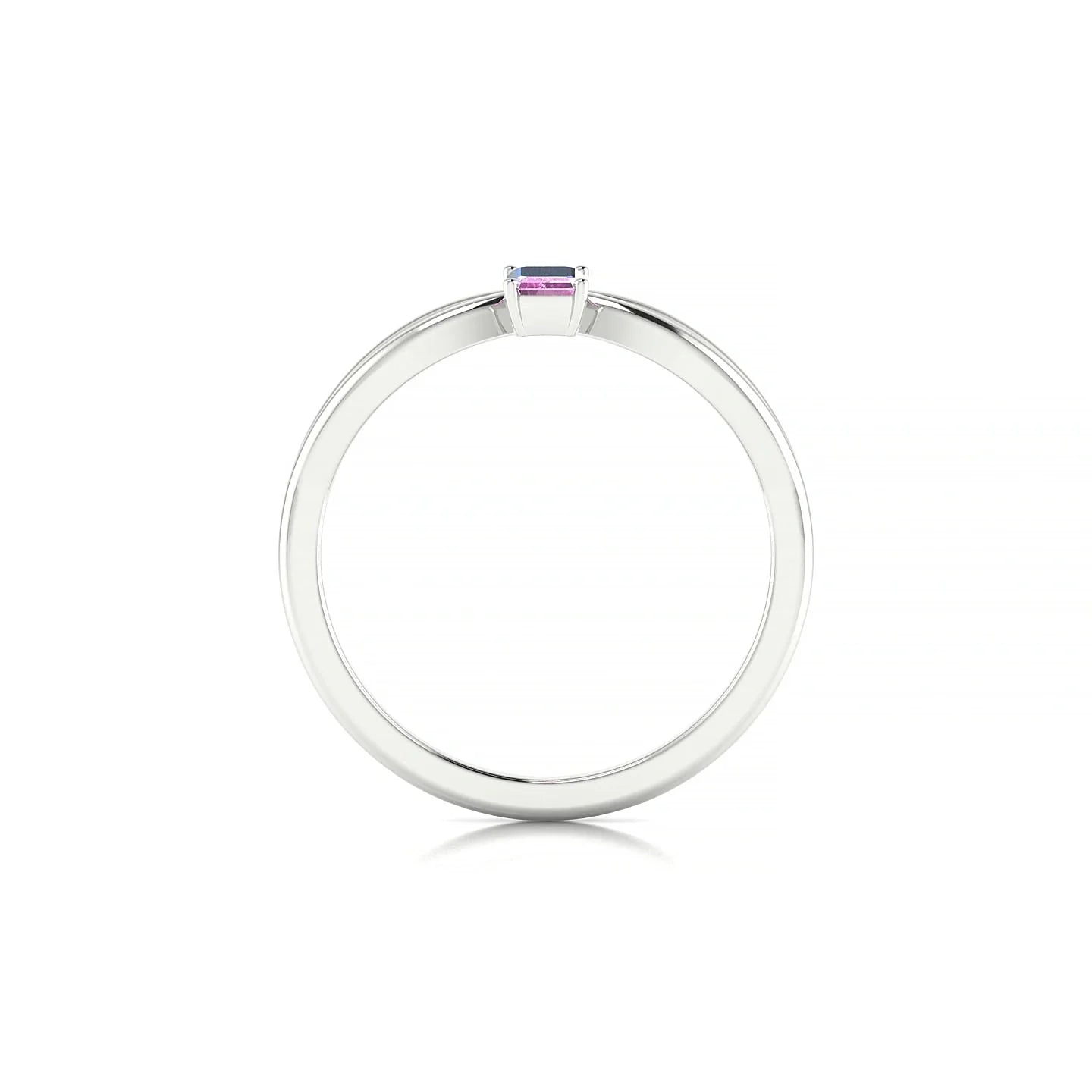Interlude | 18k White Gold 5 x 3 mm Emerald Pink Sapphire Ring