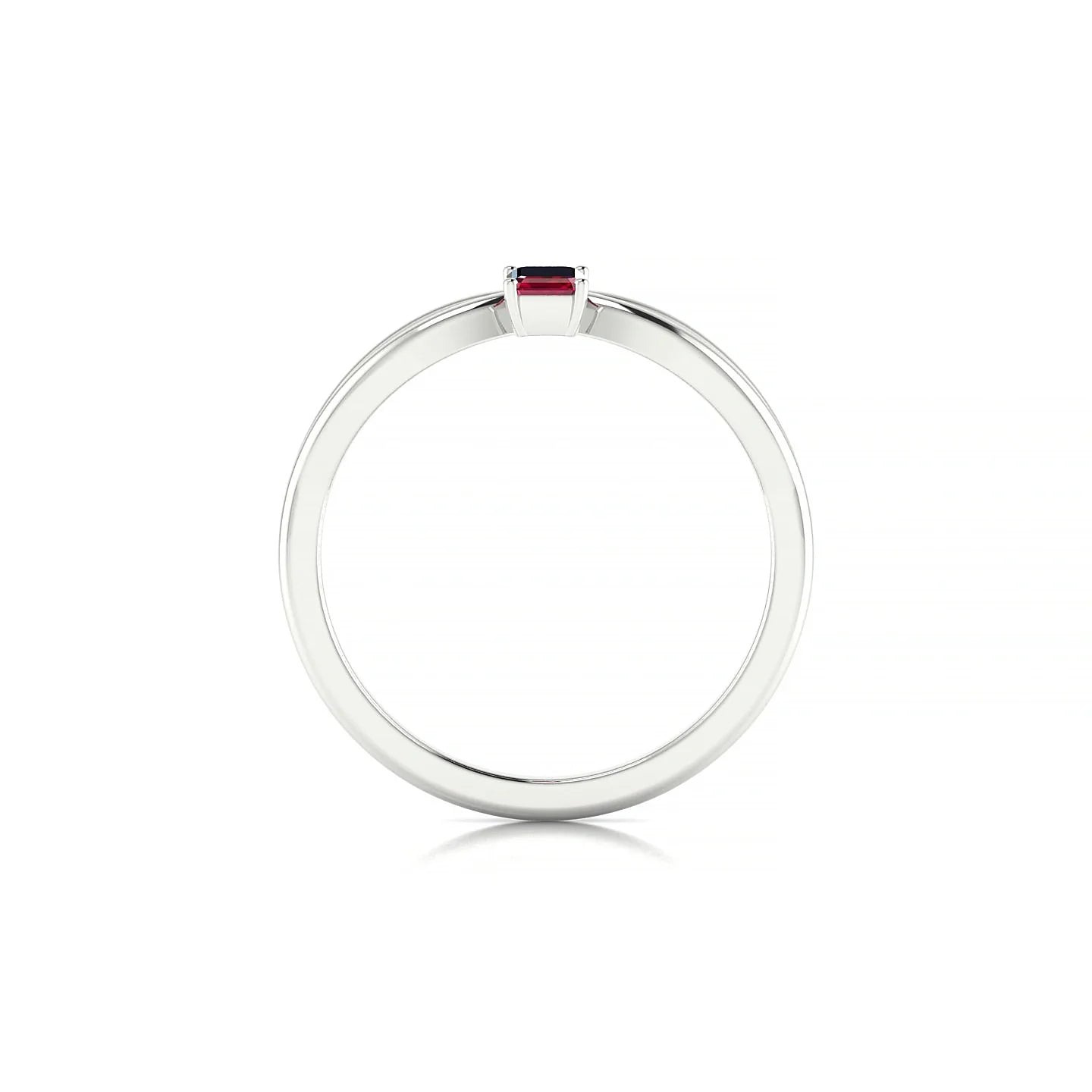 Interlude | 18k White Gold 5 x 3 mm Emerald Ruby Ring