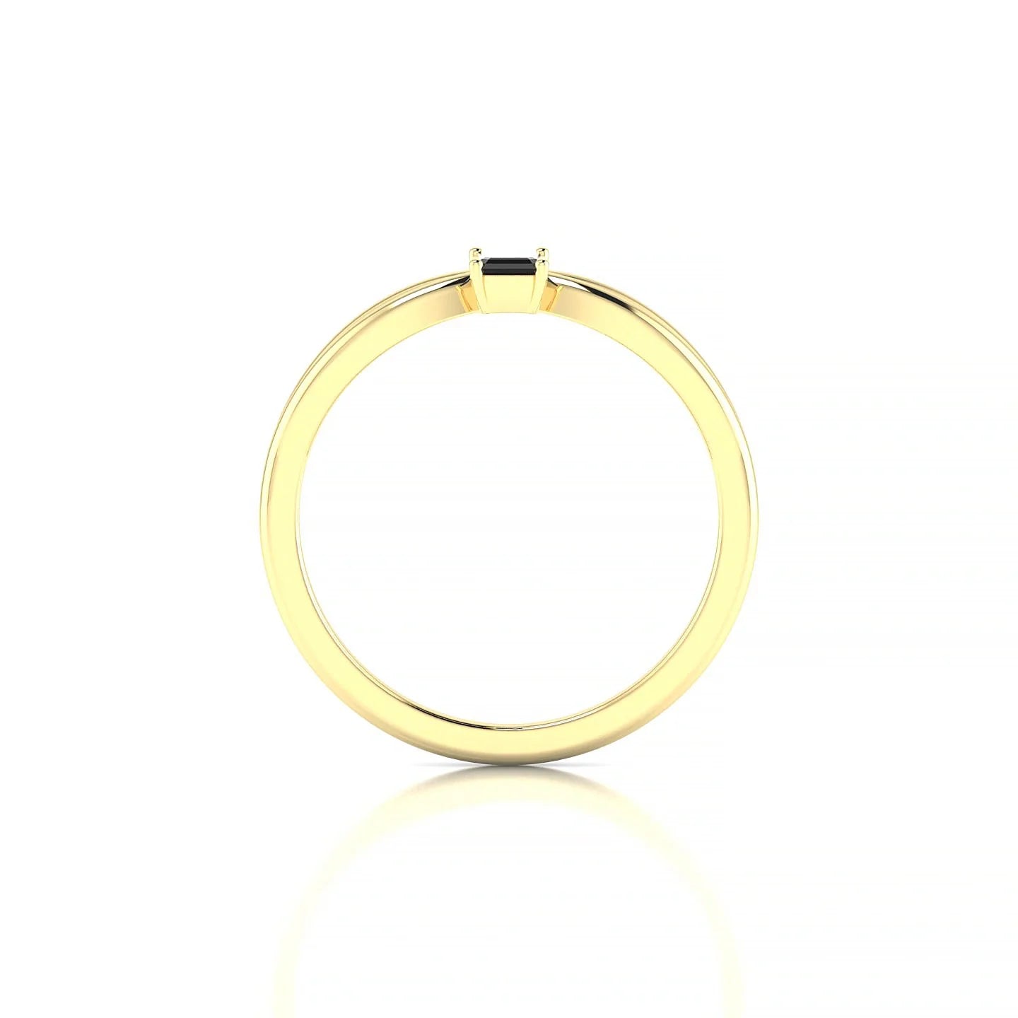 Interlude | 18k Yellow Gold 5 x 3 mm Emerald Black Diamond Ring