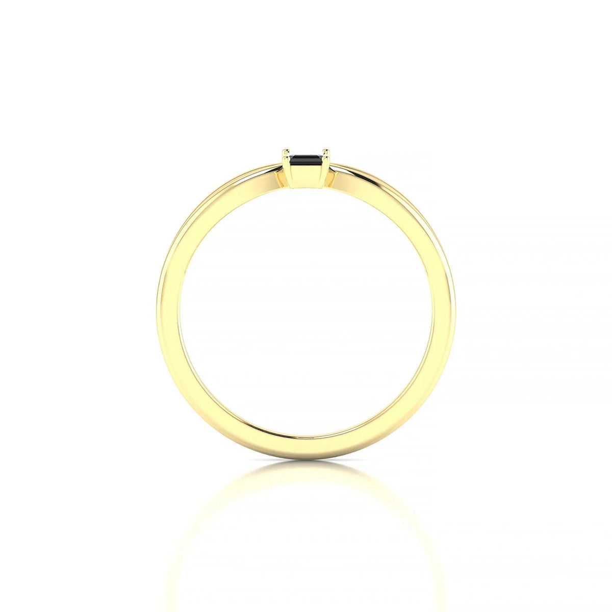 Interlude | 18k Yellow Gold 5 x 3 mm Emerald Black Diamond Ring