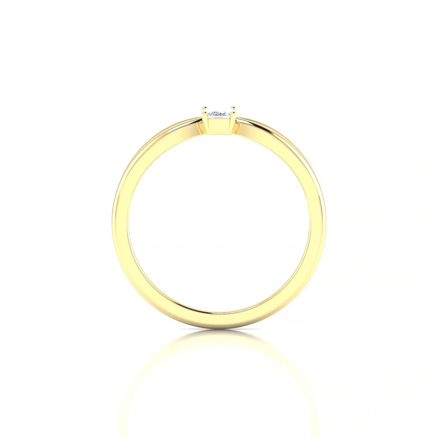 Interlude | 18k Yellow Gold 5 x 3 mm Emerald Diamond Ring
