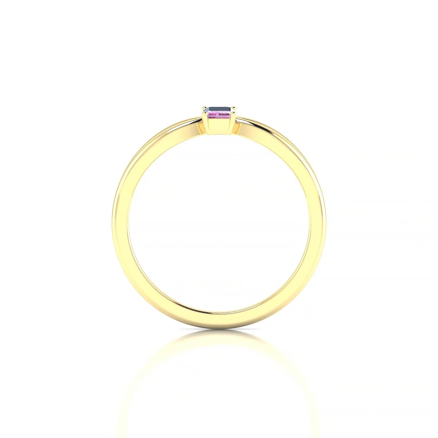Interlude | 18k Yellow Gold 5 x 3 mm Emerald Pink Sapphire Ring