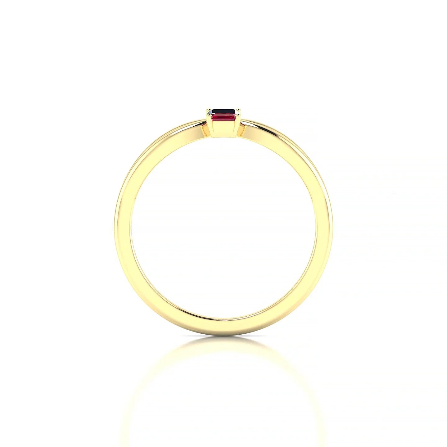 Interlude | 18k Yellow Gold 5 x 3 mm Emerald Ruby Ring