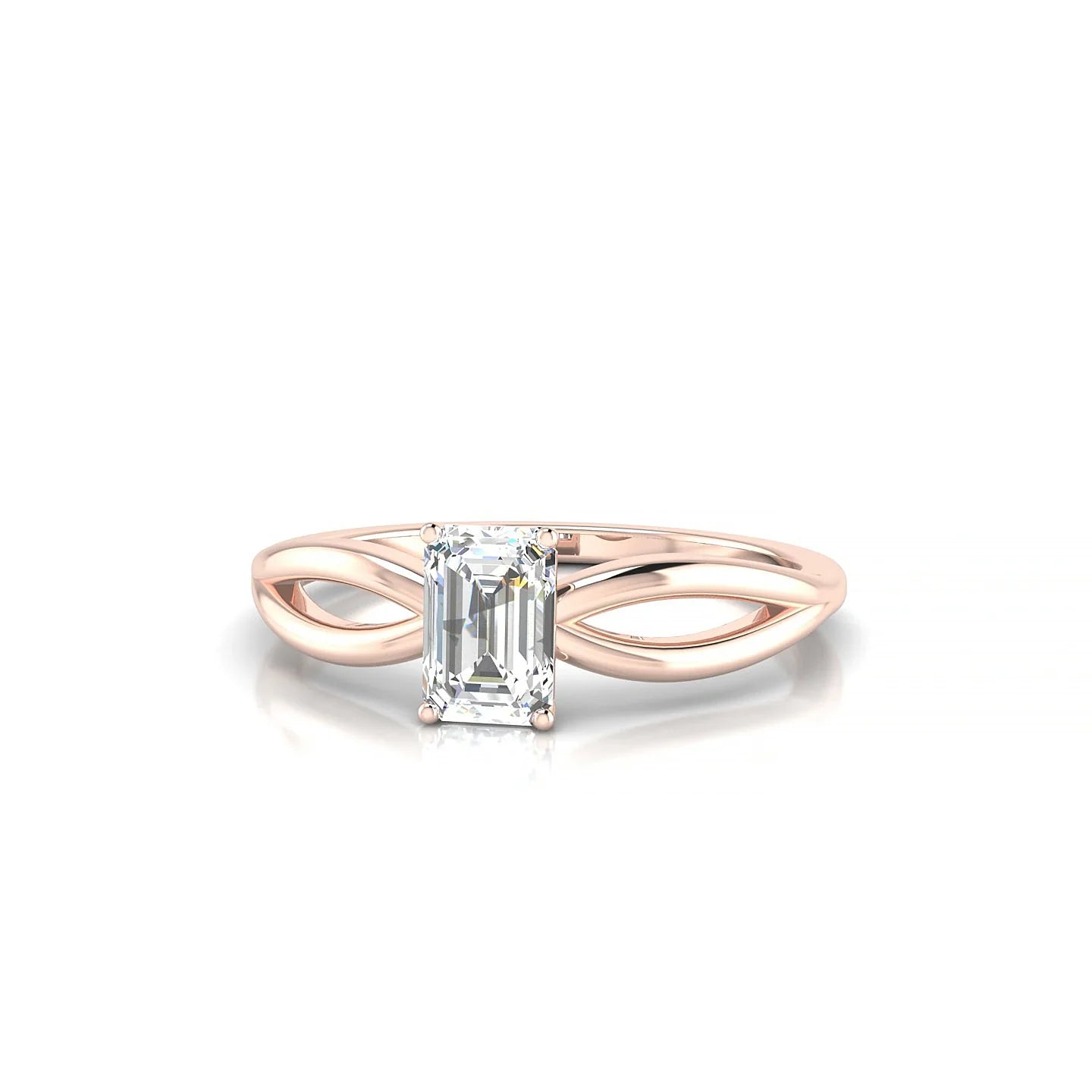 Interlude | 18k Rose Gold 6 x 4 mm Emerald Diamond Ring