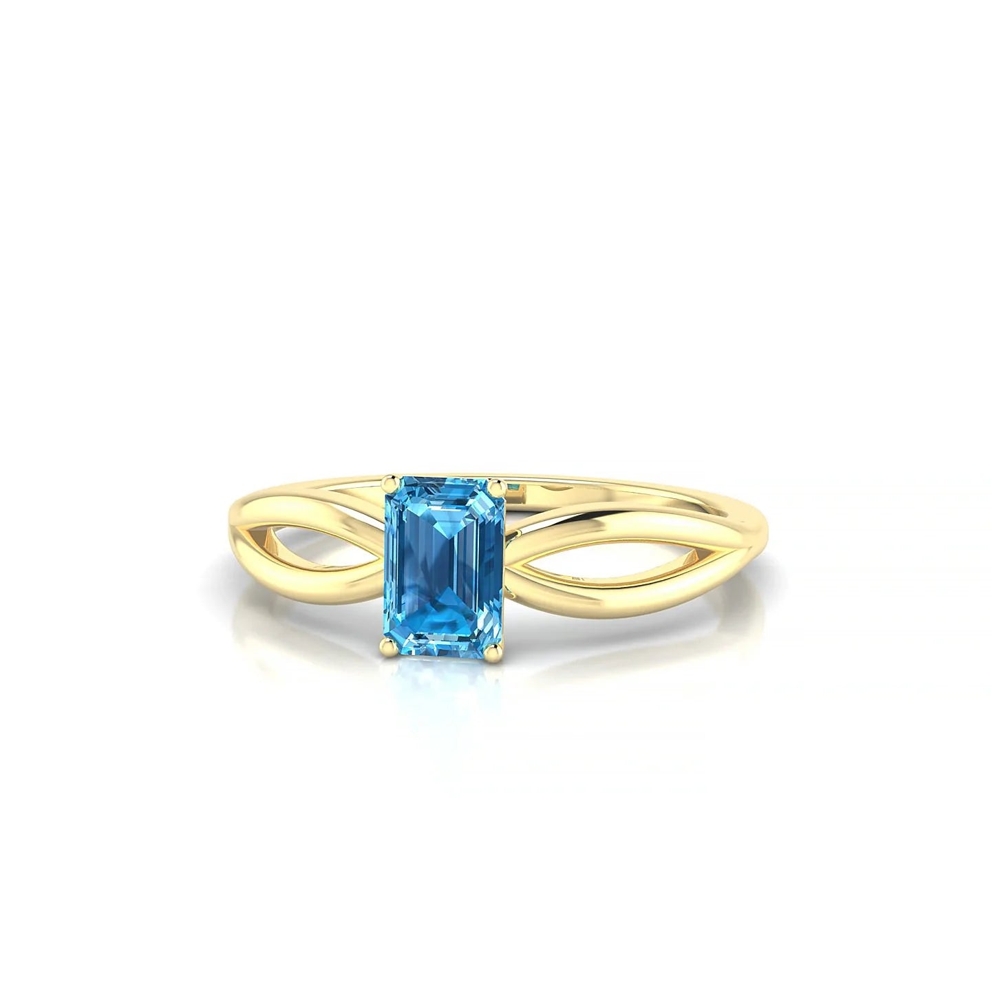Interlude | 18k Yellow Gold 6 x 4 mm Emerald Topaz Ring