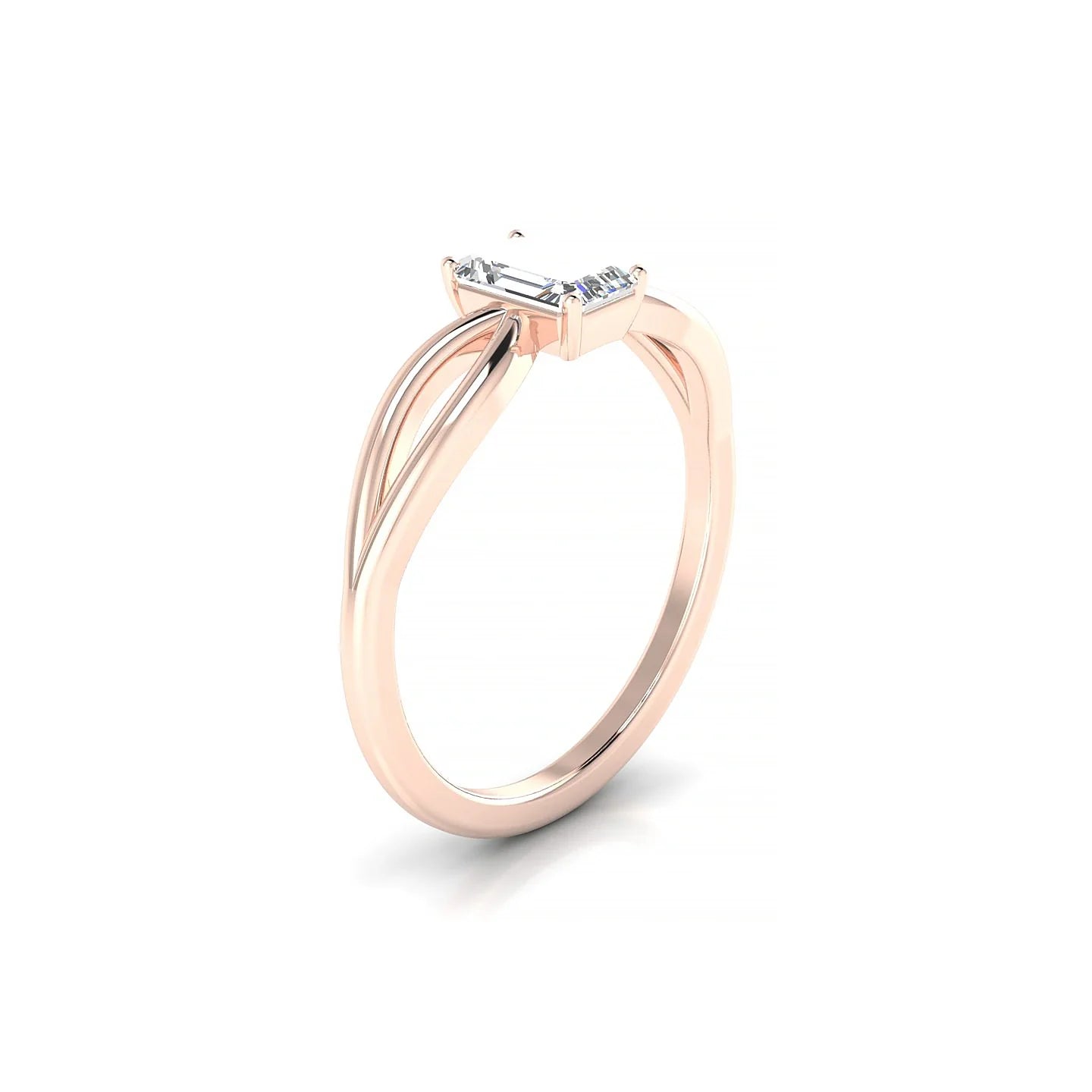 Interlude | 18k Rose Gold 6 x 4 mm Emerald Diamond Ring