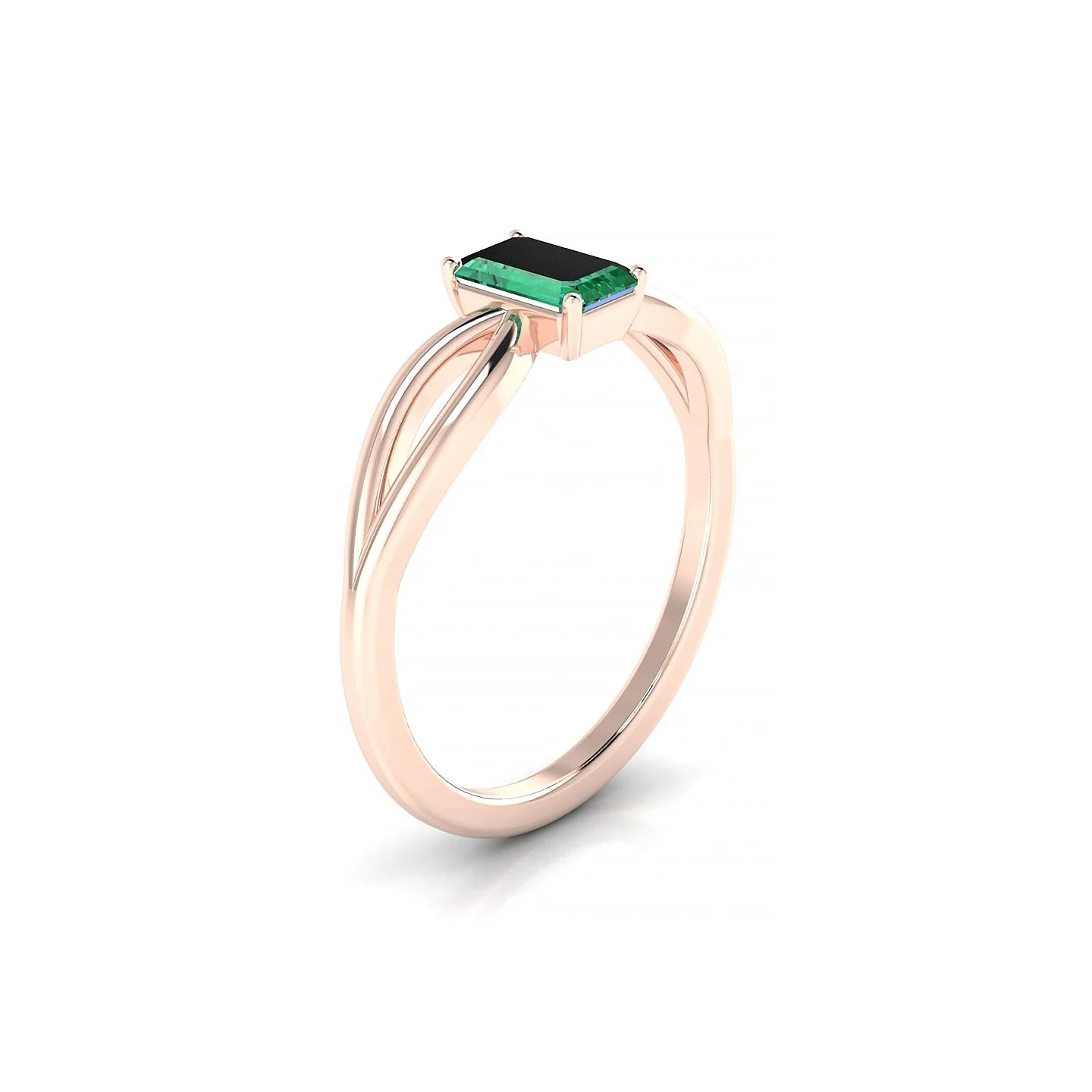 Interlude | 18k Rose Gold 6 x 4 mm Emerald Emerald Ring