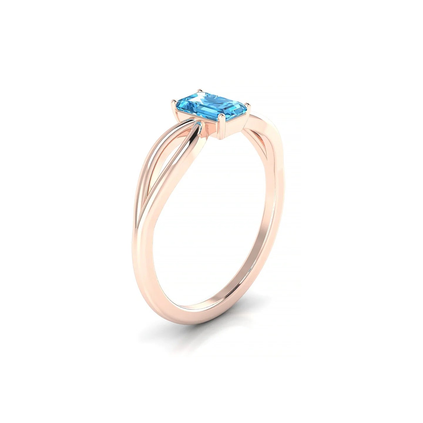 Interlude | 18k Rose Gold 6 x 4 mm Emerald Topaz Ring