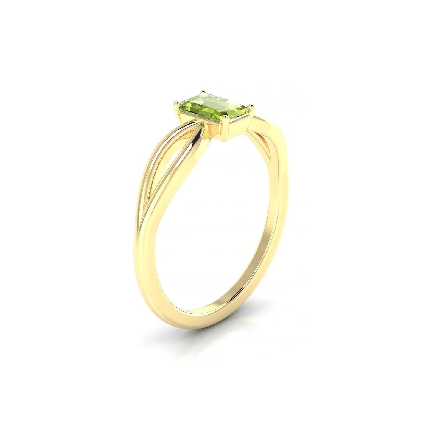 Interlude | 18k Yellow Gold 6 x 4 mm Emerald Peridot Ring