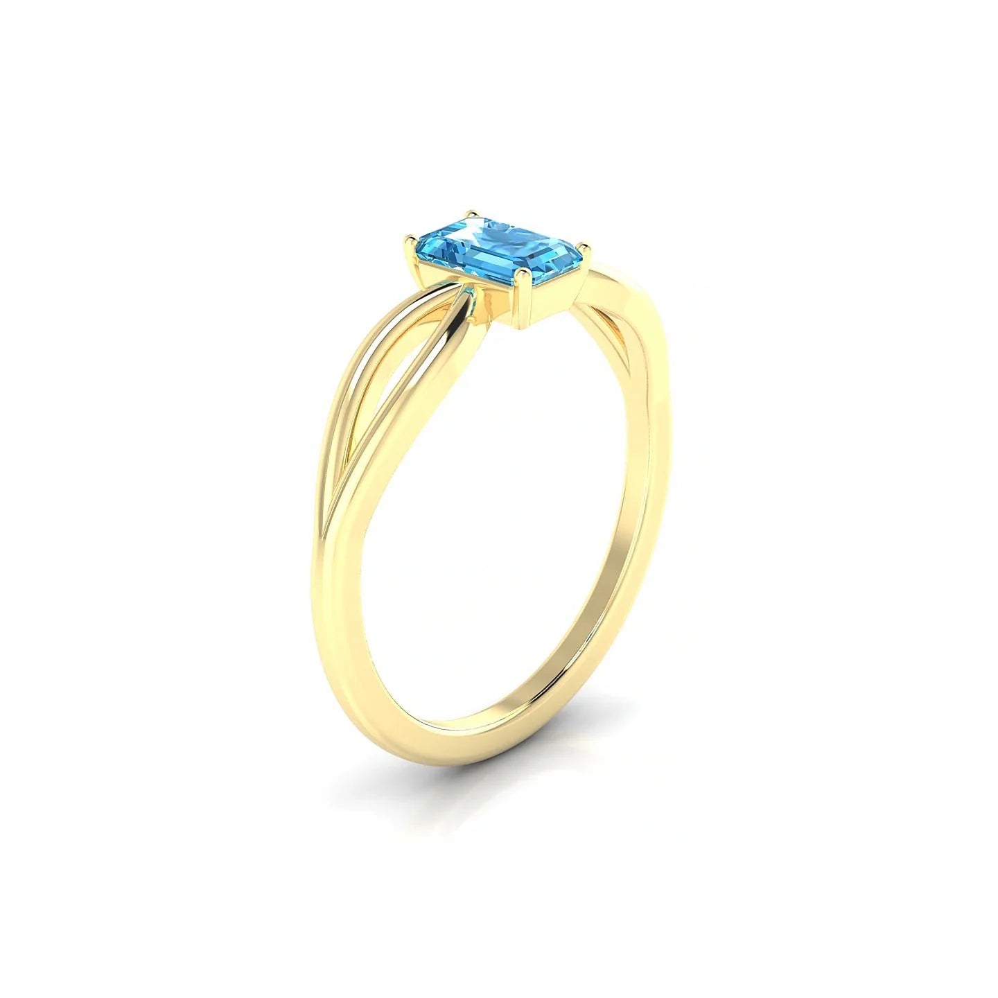Interlude | 18k Yellow Gold 6 x 4 mm Emerald Topaz Ring