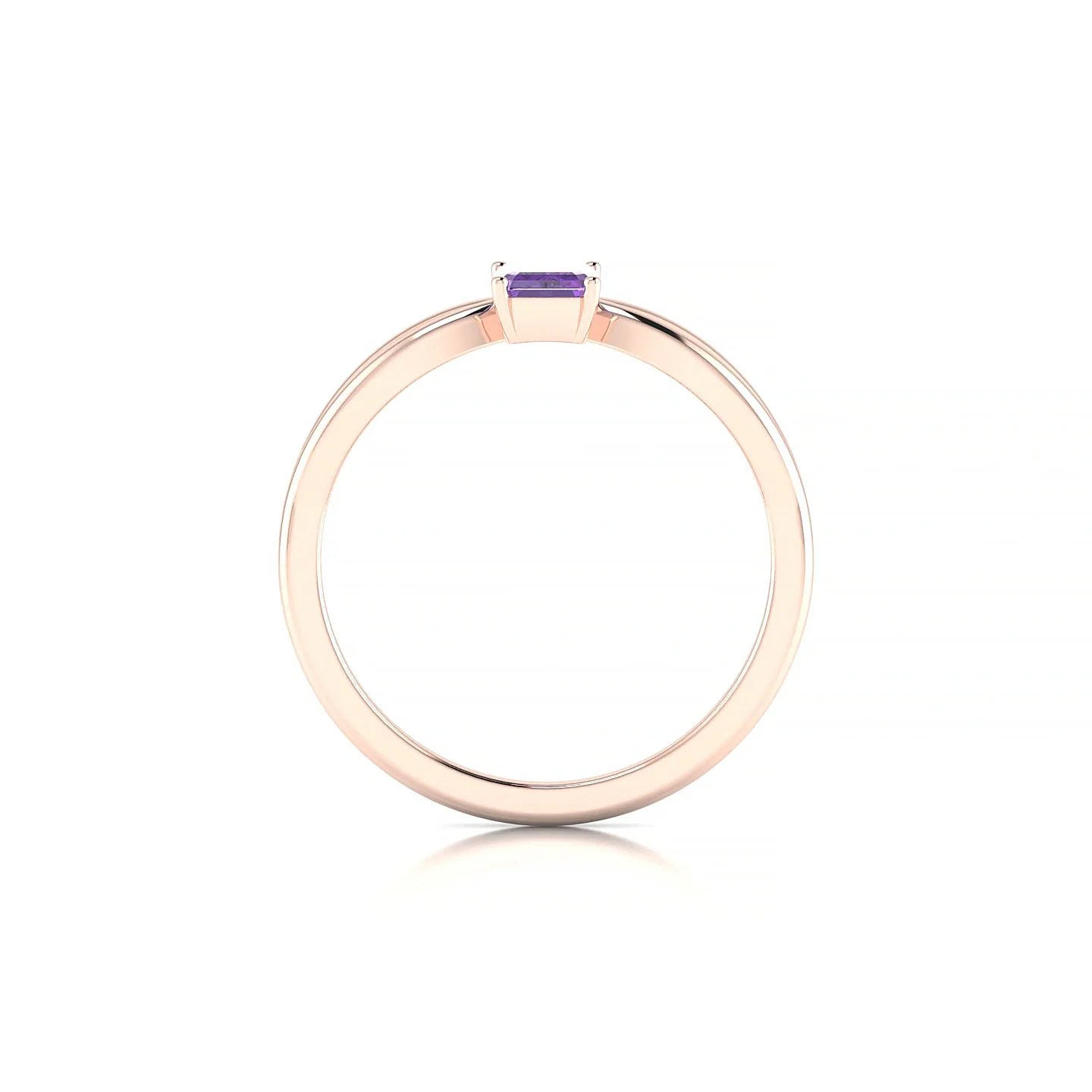 Interlude | 18k Rose Gold 6 x 4 mm Emerald Amethyst Ring