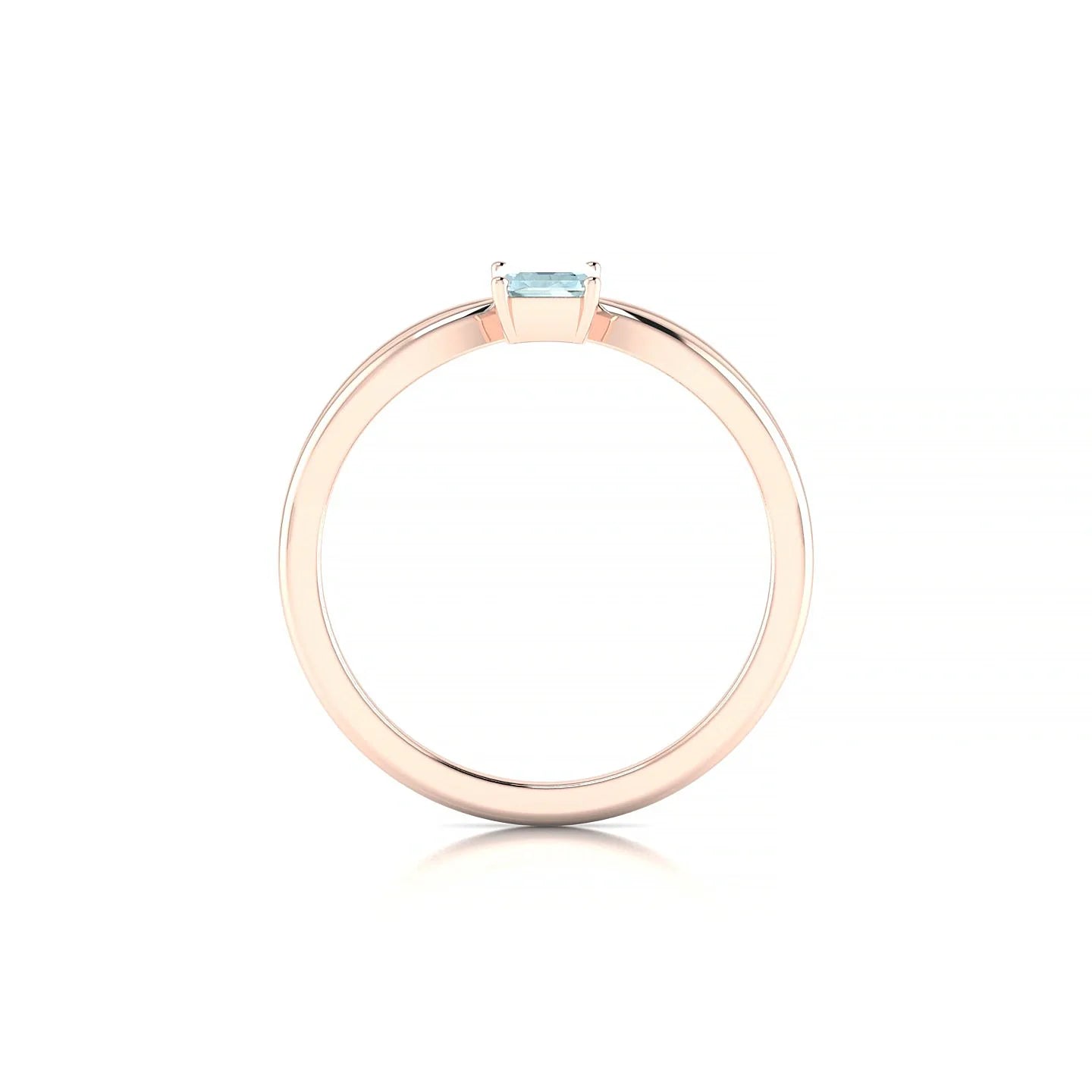 Interlude | 18k Rose Gold 6 x 4 mm Emerald Aquamarine Ring